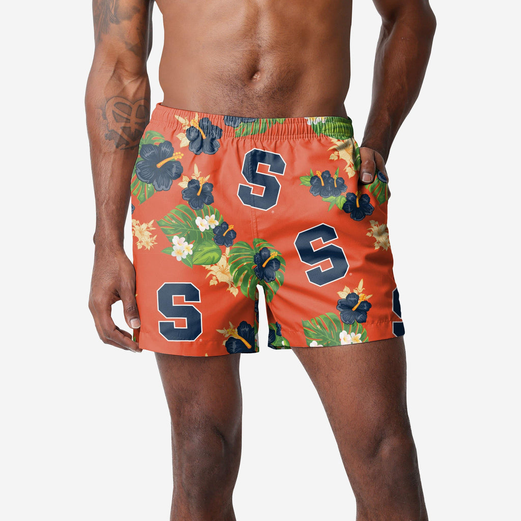 Syracuse Orange Floral Swimming Trunks FOCO S - FOCO.com