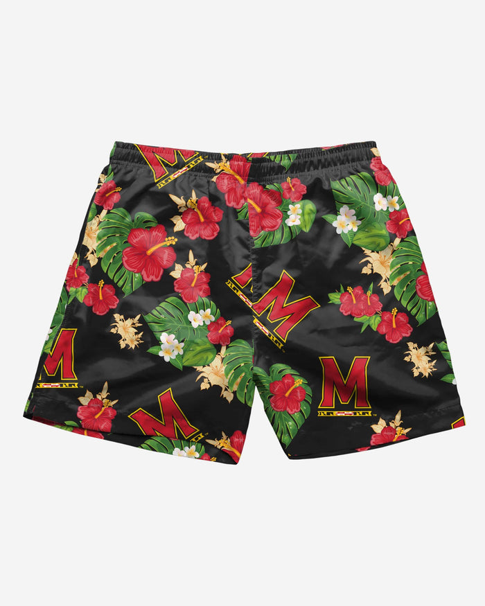 Maryland Terrapins Floral Swimming Trunks FOCO - FOCO.com