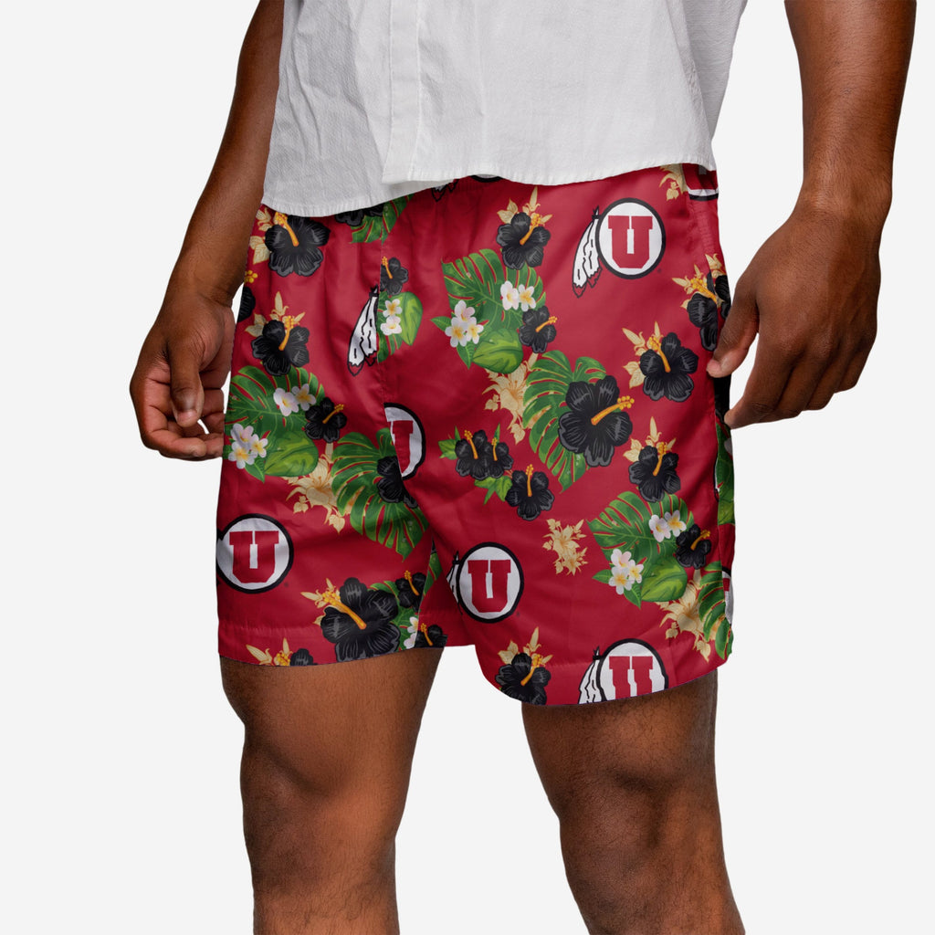 Utah Utes Floral Swimming Trunks FOCO S - FOCO.com