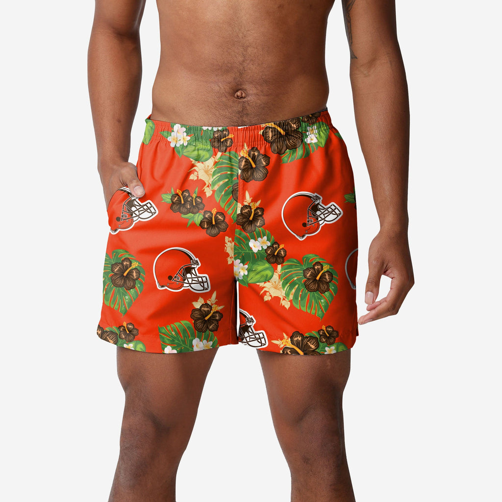 Cleveland Browns Floral Swimming Trunks FOCO S - FOCO.com