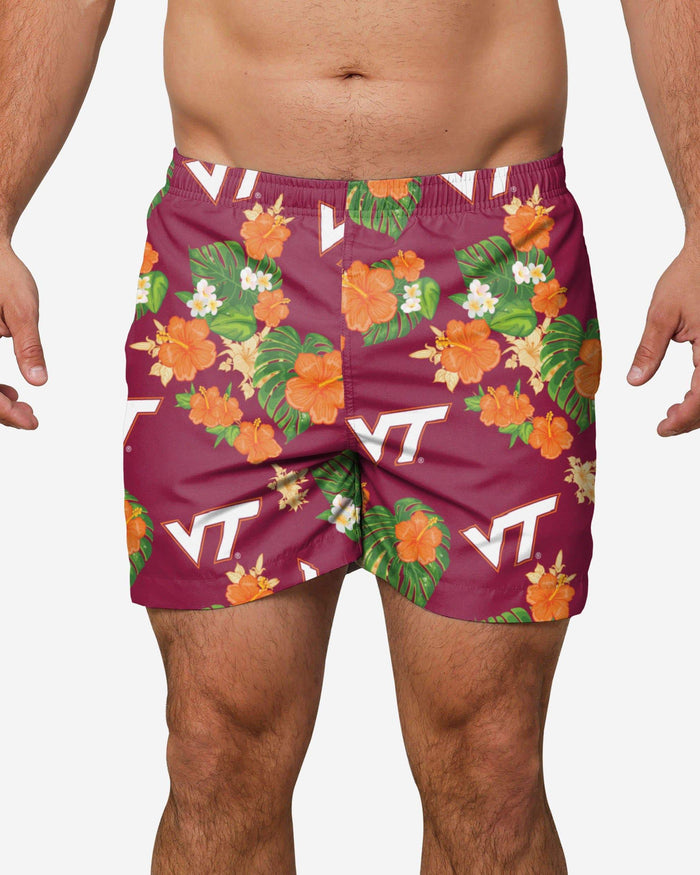 Virginia Tech Hokies Floral Swimming Trunks FOCO S - FOCO.com