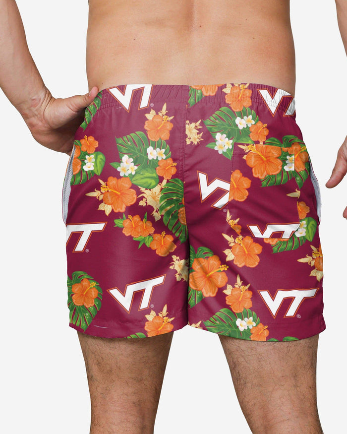 Virginia Tech Hokies Floral Swimming Trunks FOCO - FOCO.com