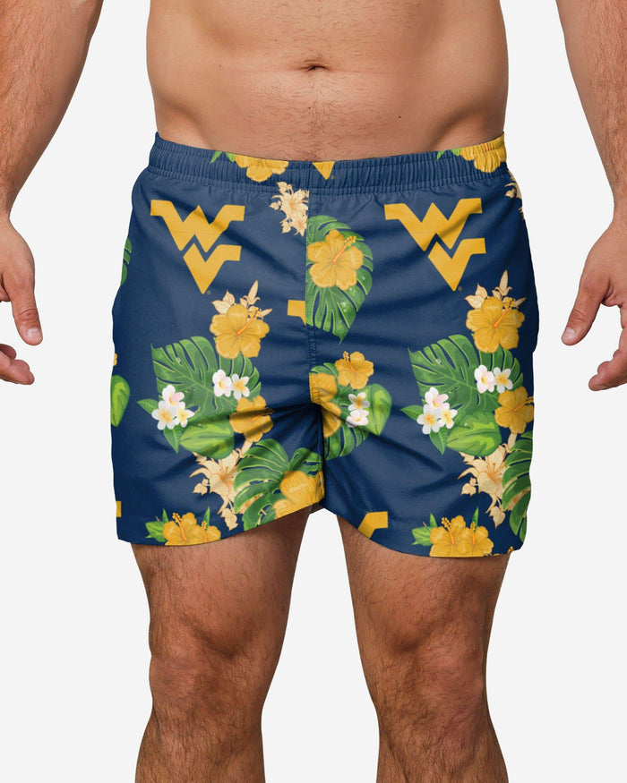 West Virginia Mountaineers Floral Swimming Trunks FOCO S - FOCO.com