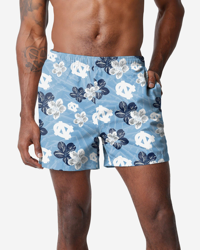 North Carolina Tar Heels Hibiscus Swimming Trunks FOCO S - FOCO.com