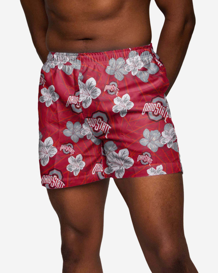 Ohio State Buckeyes Hibiscus Swimming Trunks FOCO S - FOCO.com