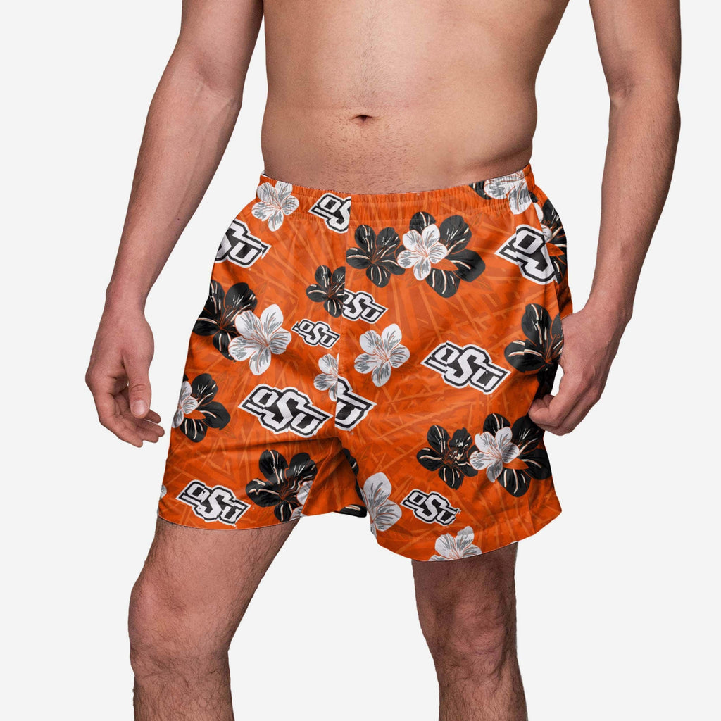 Oklahoma State Cowboys Hibiscus Swimming Trunks FOCO S - FOCO.com