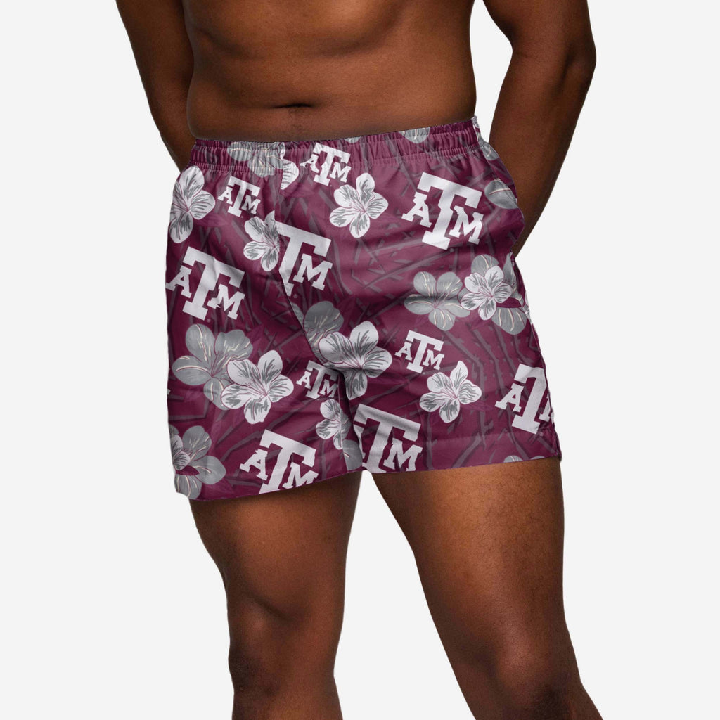 Texas A&M Aggies Hibiscus Swimming Trunks FOCO S - FOCO.com