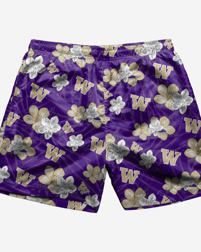 Washington Huskies Hibiscus Swimming Trunks FOCO - FOCO.com