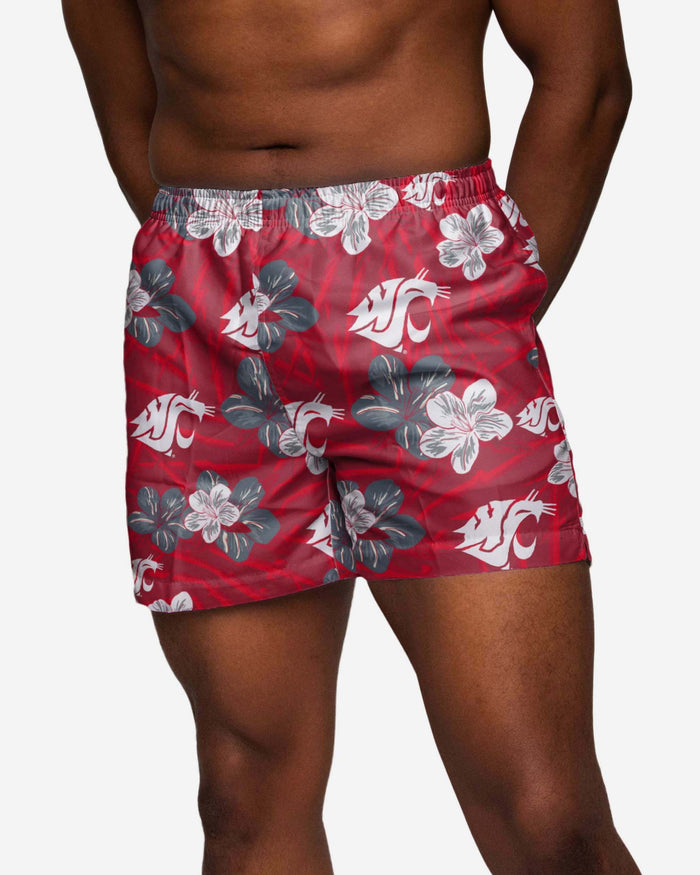 Washington State Cougars Hibiscus Swimming Trunks FOCO S - FOCO.com