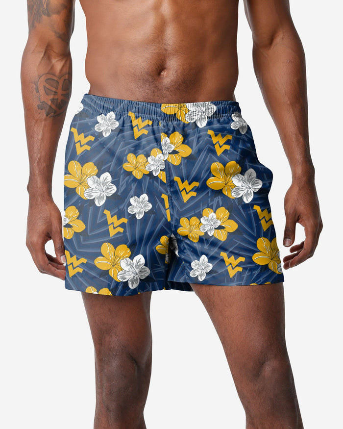 West Virginia Mountaineers Hibiscus Swimming Trunks FOCO S - FOCO.com