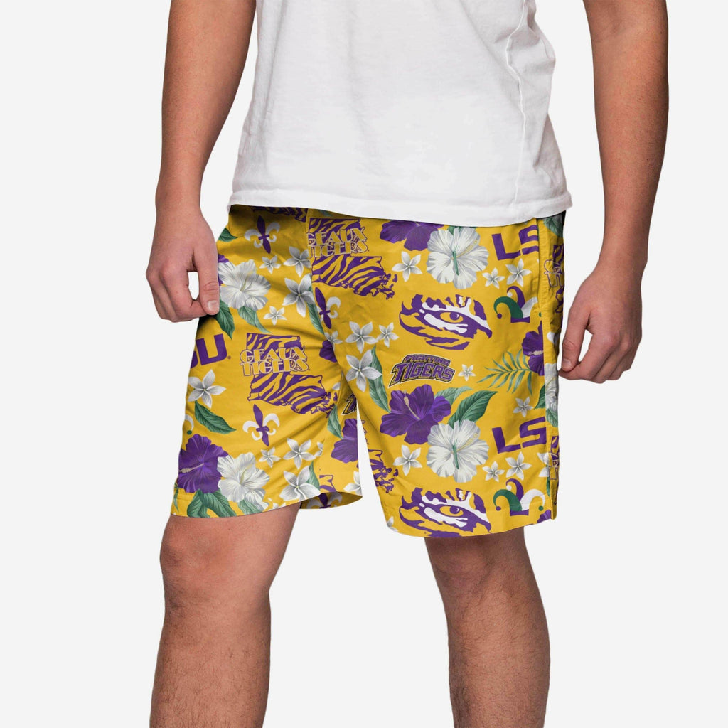 LSU Tigers City Style Swimming Trunks FOCO S - FOCO.com