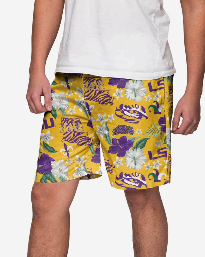 LSU Tigers City Style Swimming Trunks FOCO S - FOCO.com