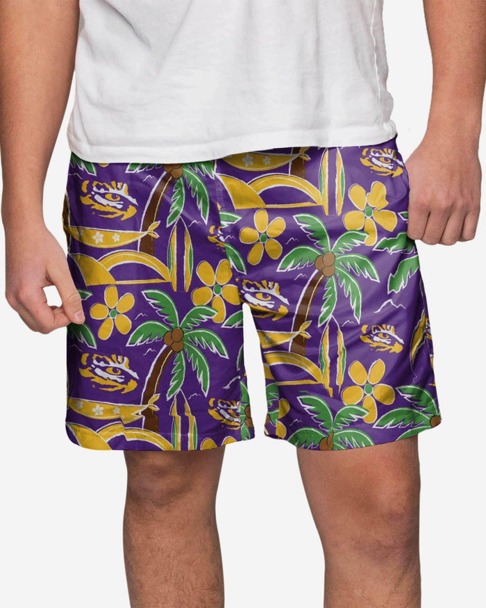 LSU Tigers Tropical Swimming Trunks FOCO S - FOCO.com