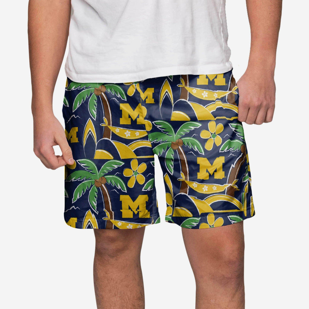 Michigan Wolverines Tropical Swimming Trunks FOCO S - FOCO.com