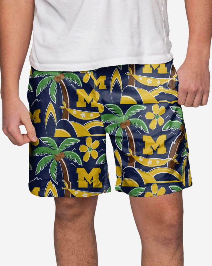 Michigan Wolverines Tropical Swimming Trunks FOCO S - FOCO.com