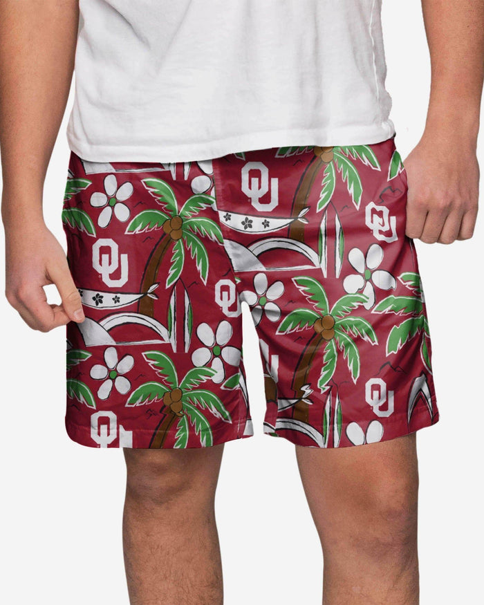 Oklahoma Sooners Tropical Swimming Trunks FOCO S - FOCO.com