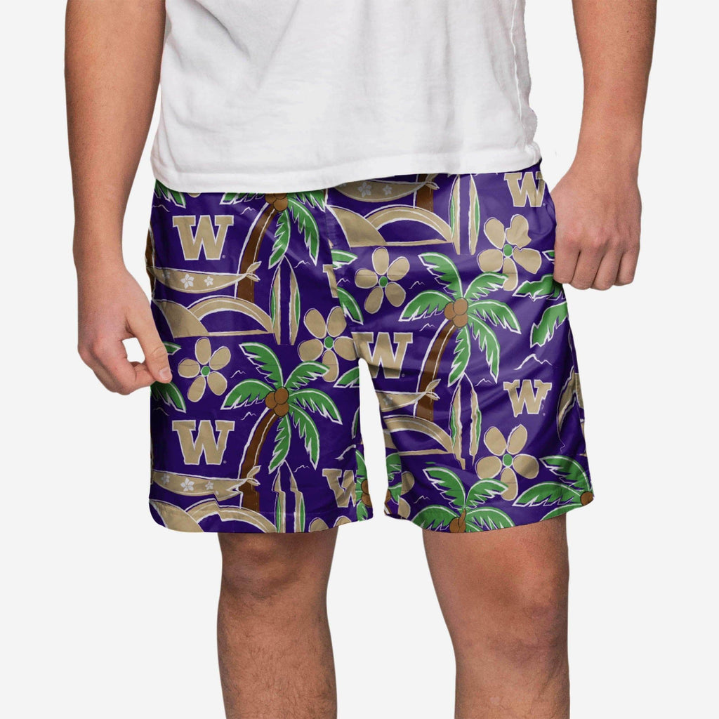 Washington Huskies Tropical Swimming Trunks FOCO S - FOCO.com