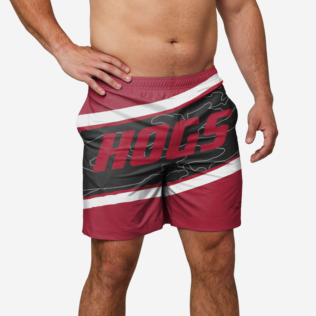 Arkansas Razorbacks Big Wordmark Swimming Trunks FOCO S - FOCO.com