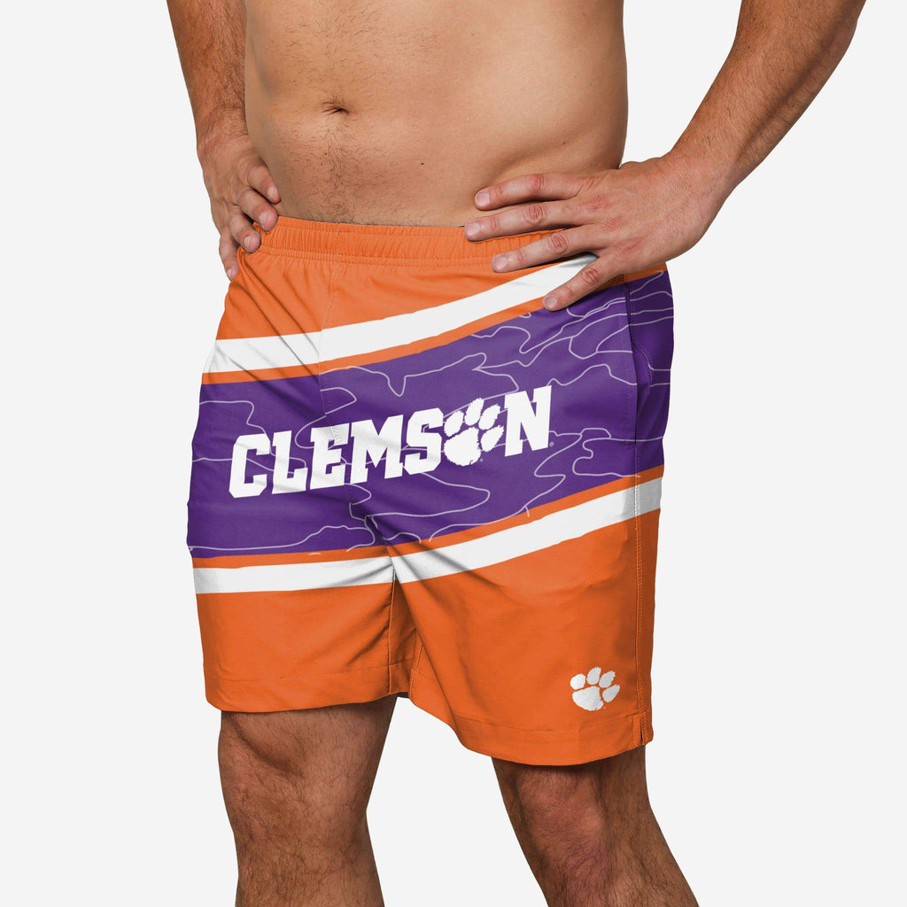 Clemson Tigers Big Wordmark Swimming Trunks FOCO S - FOCO.com