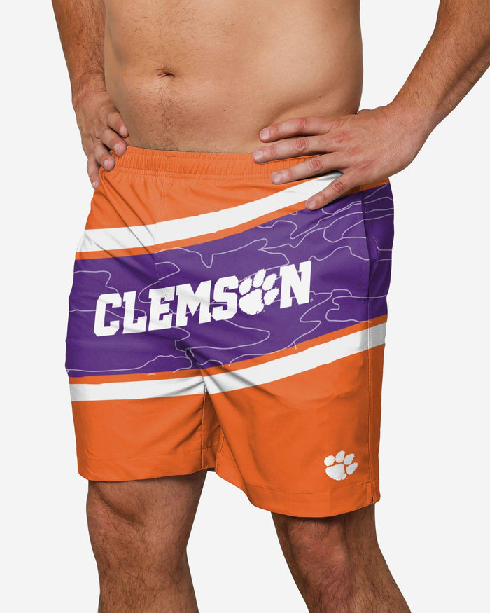 Clemson Tigers Big Wordmark Swimming Trunks FOCO S - FOCO.com