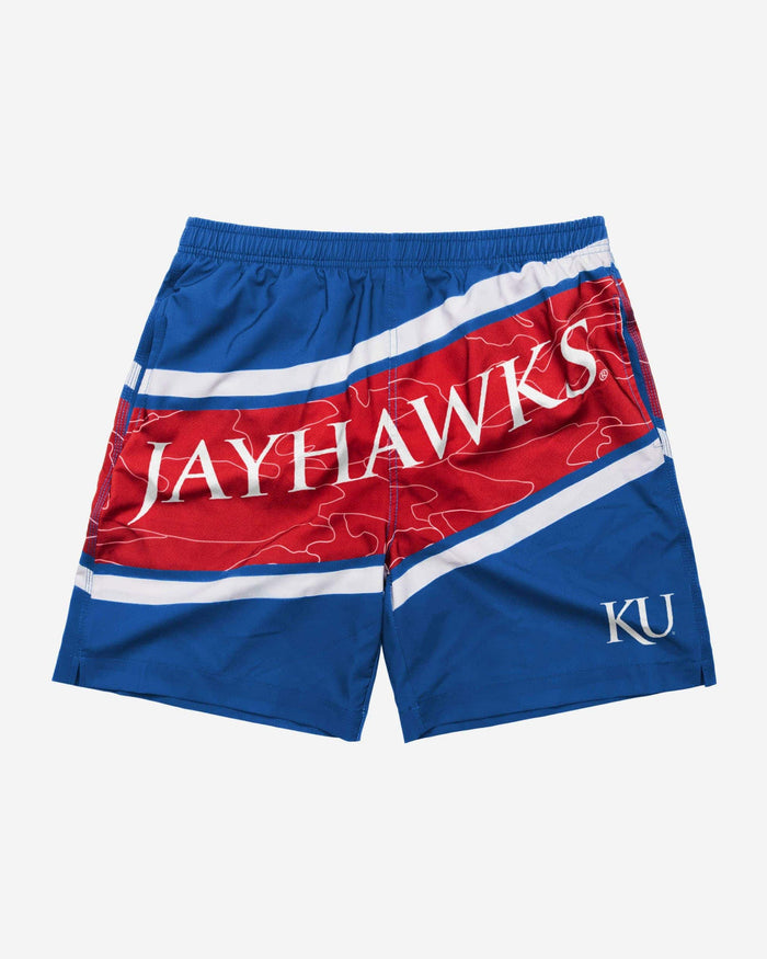 Kansas Jayhawks Big Wordmark Swimming Trunks FOCO - FOCO.com