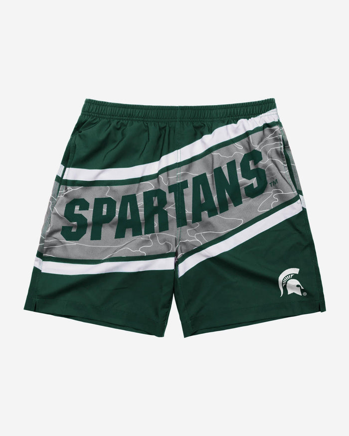 Michigan State Spartans Big Wordmark Swimming Trunks FOCO - FOCO.com