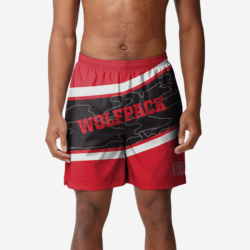 NC State Wolfpack Big Wordmark Swimming Trunks FOCO S - FOCO.com