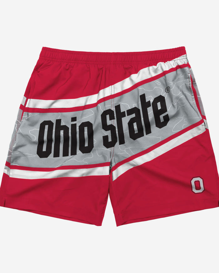 Ohio State Buckeyes Big Wordmark Swimming Trunks FOCO - FOCO.com