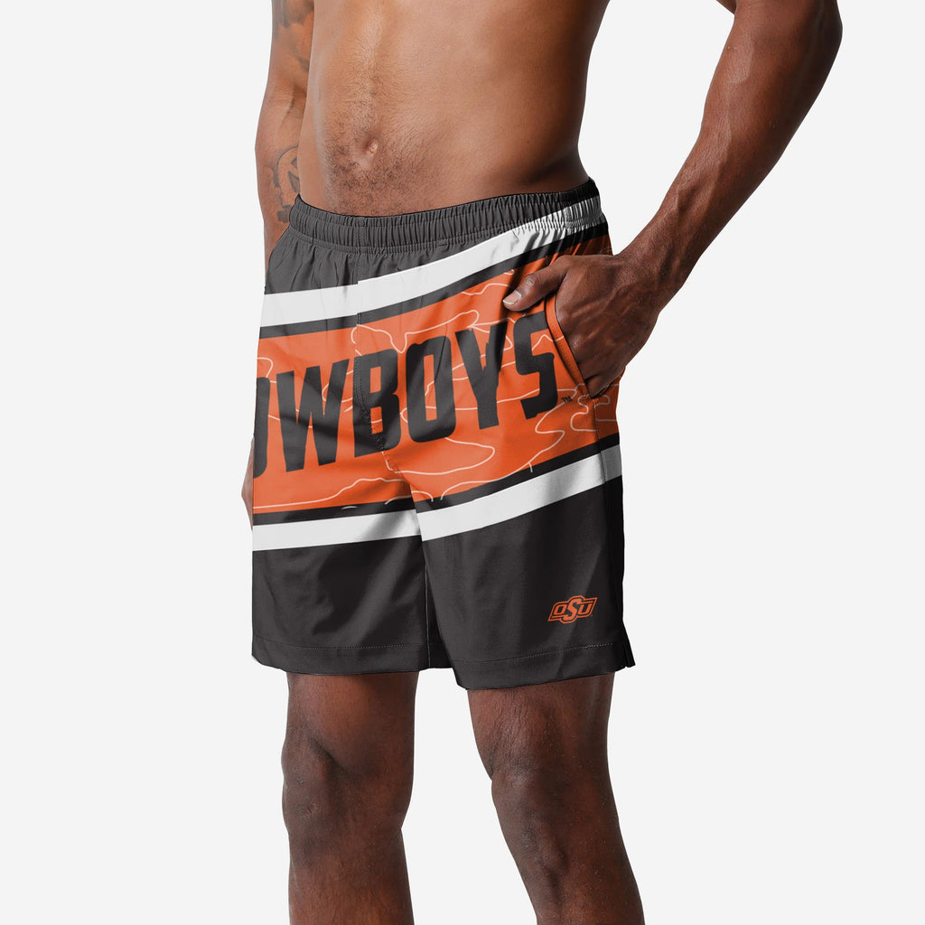 Oklahoma State Cowboys Big Wordmark Swimming Trunks FOCO S - FOCO.com