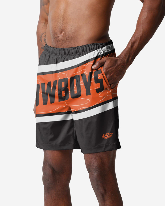 Oklahoma State Cowboys Big Wordmark Swimming Trunks FOCO S - FOCO.com