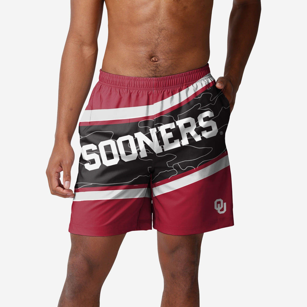 Oklahoma Sooners Big Wordmark Swimming Trunks FOCO S - FOCO.com