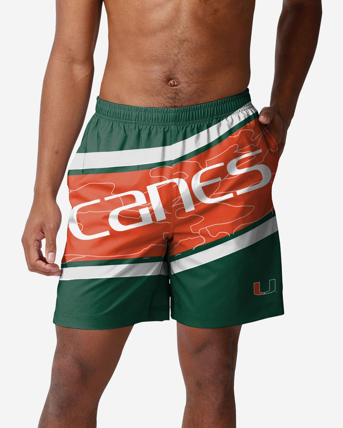 Miami Hurricanes Big Wordmark Swimming Trunks FOCO S - FOCO.com