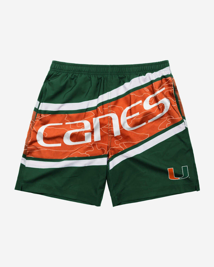 Miami Hurricanes Big Wordmark Swimming Trunks FOCO - FOCO.com