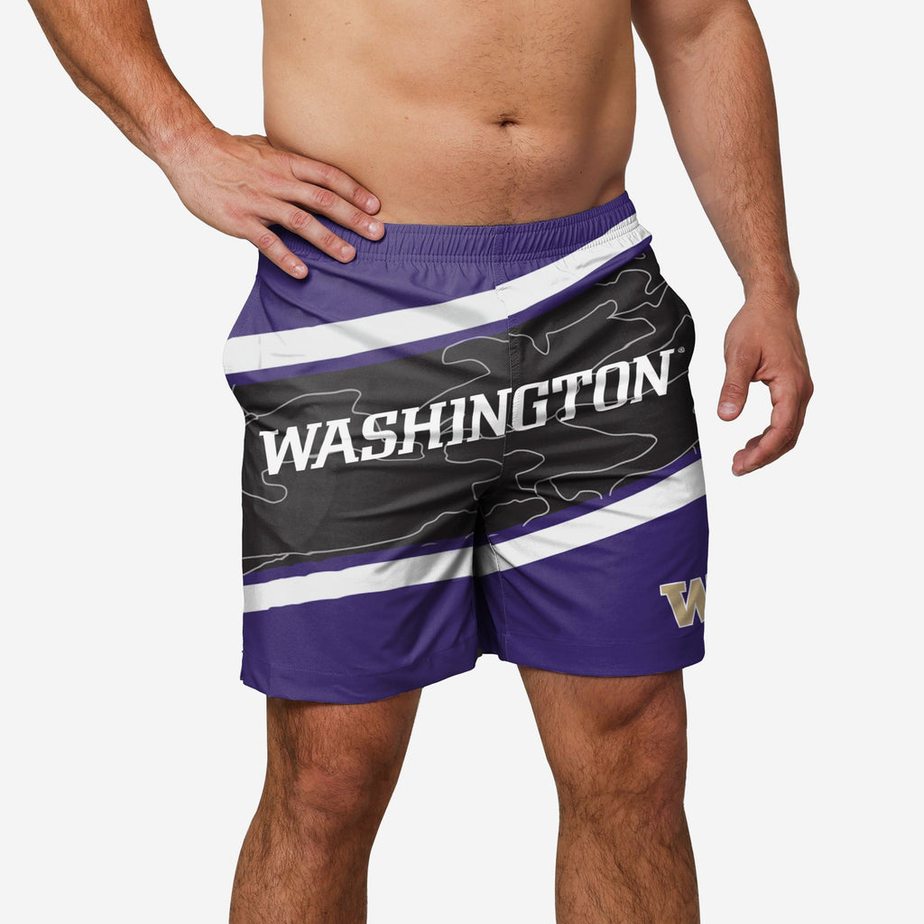 Washington Huskies Big Wordmark Swimming Trunks FOCO S - FOCO.com