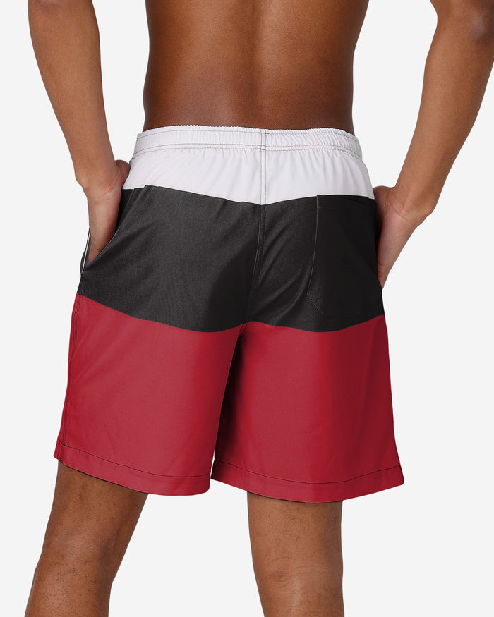 Atlanta Falcons 3 Stripe Big Logo Swimming Trunks FOCO - FOCO.com