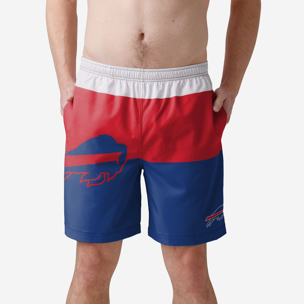 Buffalo Bills 3 Stripe Big Logo Swimming Trunks FOCO S - FOCO.com