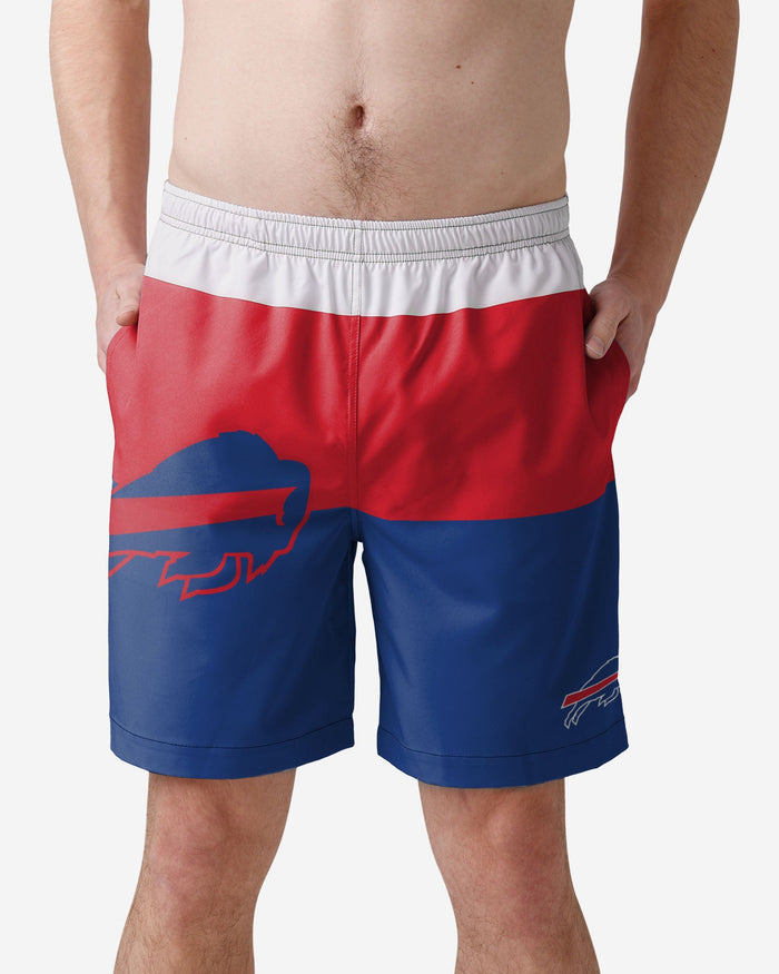 Buffalo Bills 3 Stripe Big Logo Swimming Trunks FOCO S - FOCO.com