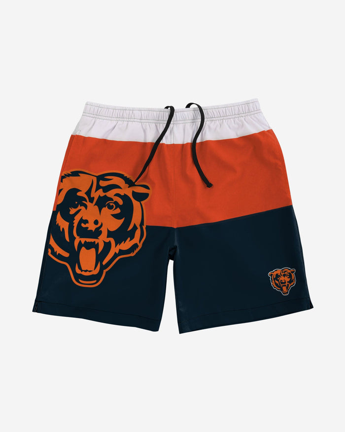 Chicago Bears 3 Stripe Big Logo Swimming Trunks FOCO - FOCO.com