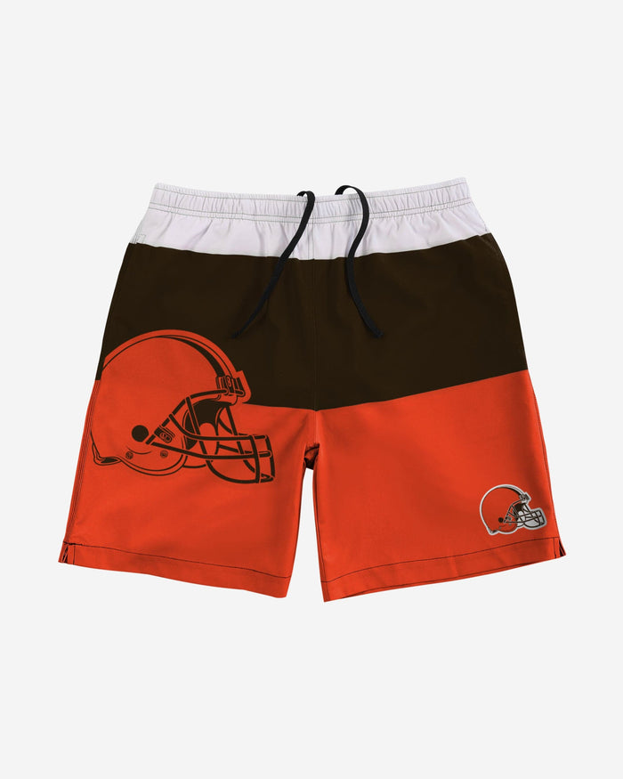 Cleveland Browns 3 Stripe Big Logo Swimming Trunks FOCO - FOCO.com