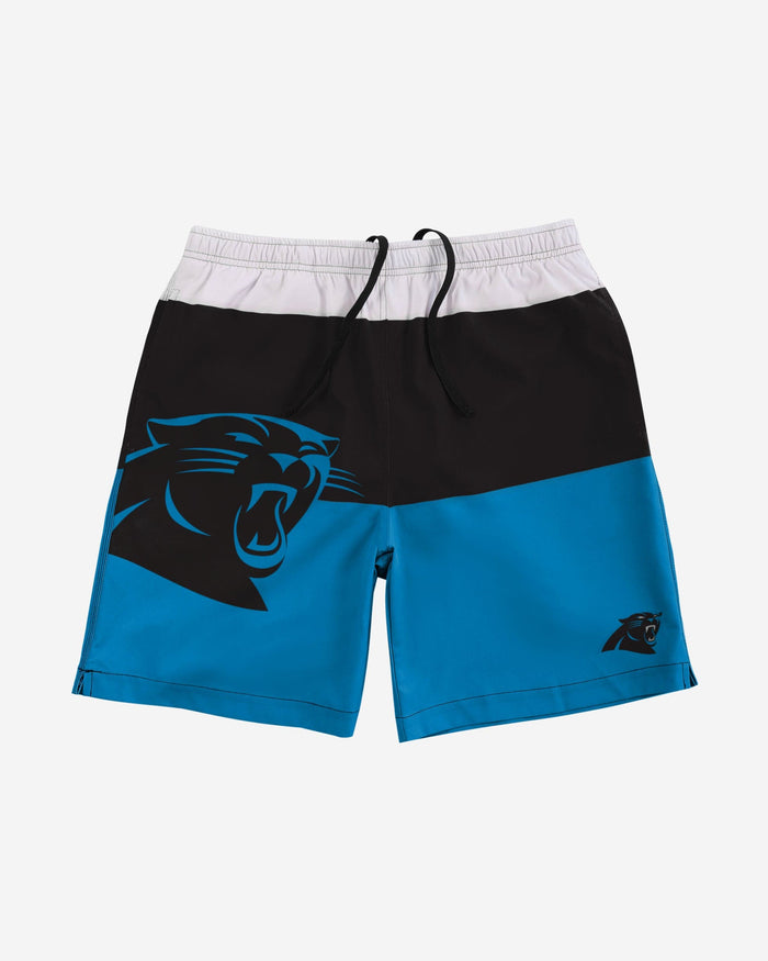 Carolina Panthers 3 Stripe Big Logo Swimming Trunks FOCO - FOCO.com