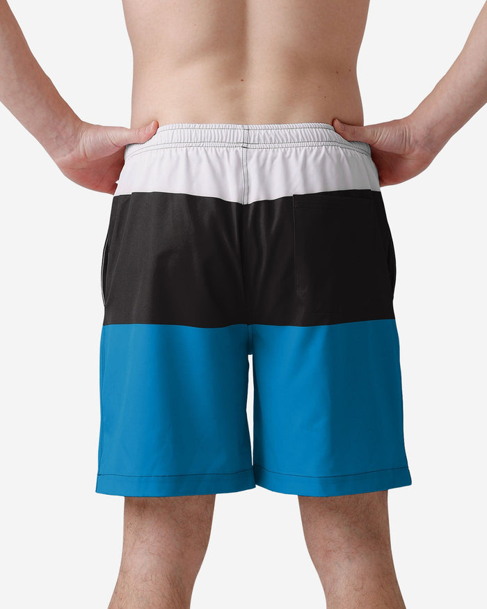 Carolina Panthers 3 Stripe Big Logo Swimming Trunks FOCO - FOCO.com