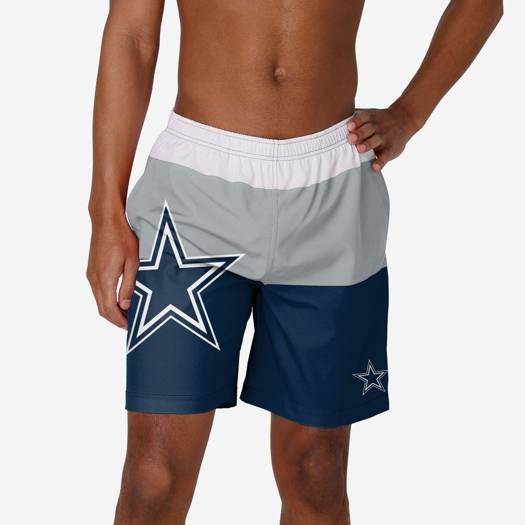 Dallas Cowboys 3 Stripe Big Logo Swimming Trunks FOCO S - FOCO.com