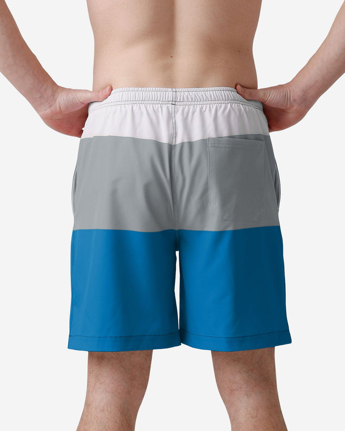 Detroit Lions 3 Stripe Big Logo Swimming Trunks FOCO - FOCO.com