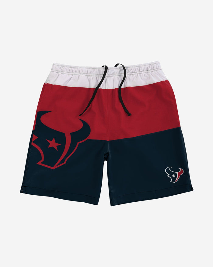 Houston Texans 3 Stripe Big Logo Swimming Trunks FOCO - FOCO.com