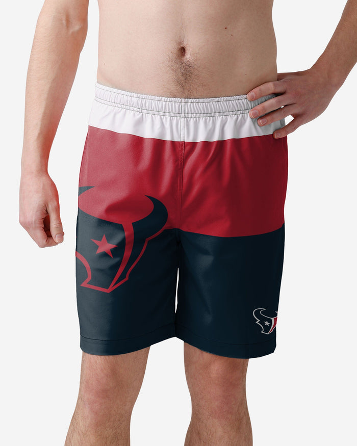 Houston Texans 3 Stripe Big Logo Swimming Trunks FOCO S - FOCO.com