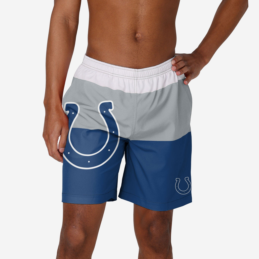 Indianapolis Colts 3 Stripe Big Logo Swimming Trunks FOCO S - FOCO.com