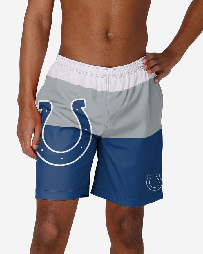 Indianapolis Colts 3 Stripe Big Logo Swimming Trunks FOCO S - FOCO.com