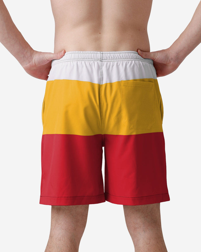 Kansas City Chiefs 3 Stripe Big Logo Swimming Trunks FOCO - FOCO.com