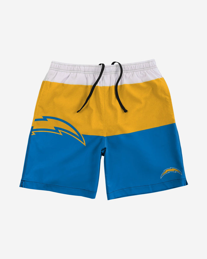 Los Angeles Chargers 3 Stripe Big Logo Swimming Trunks FOCO - FOCO.com