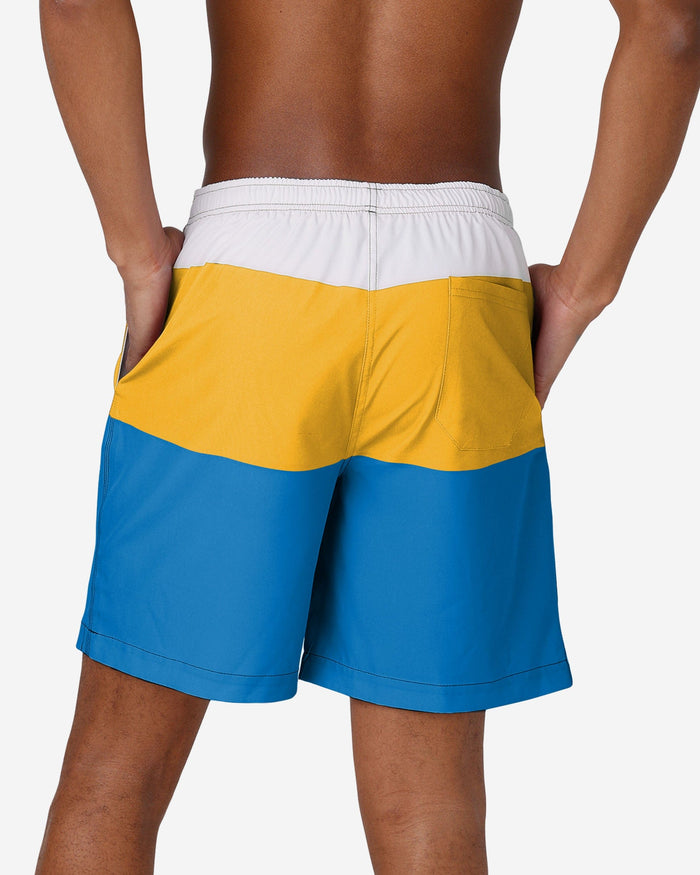 Los Angeles Chargers 3 Stripe Big Logo Swimming Trunks FOCO - FOCO.com